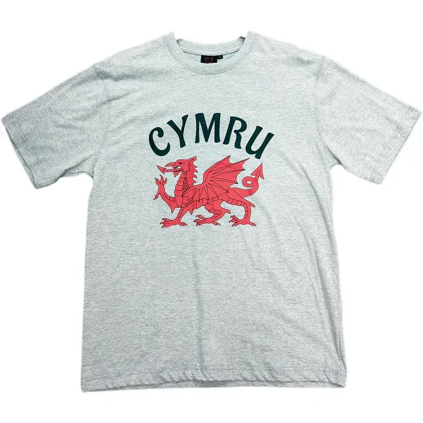 Crys T Cymru Llwyd - Mawr/L