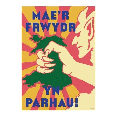 Poster Mae'r Frwydr yn Parhau!