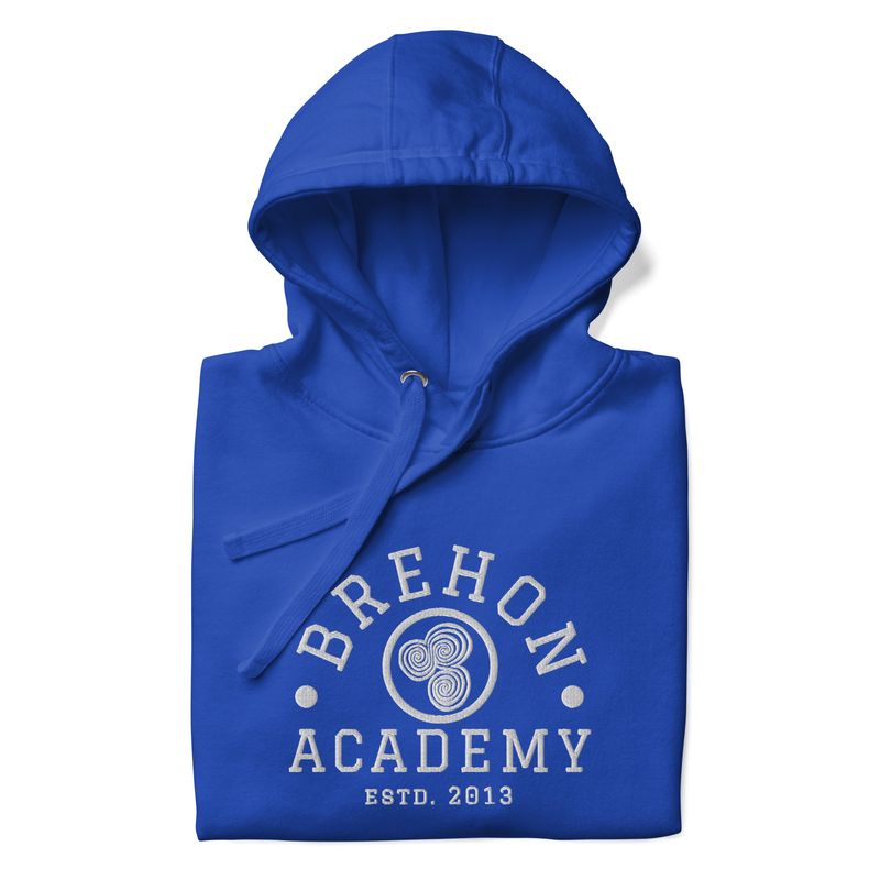 University Embroidered Hoodie White Logo