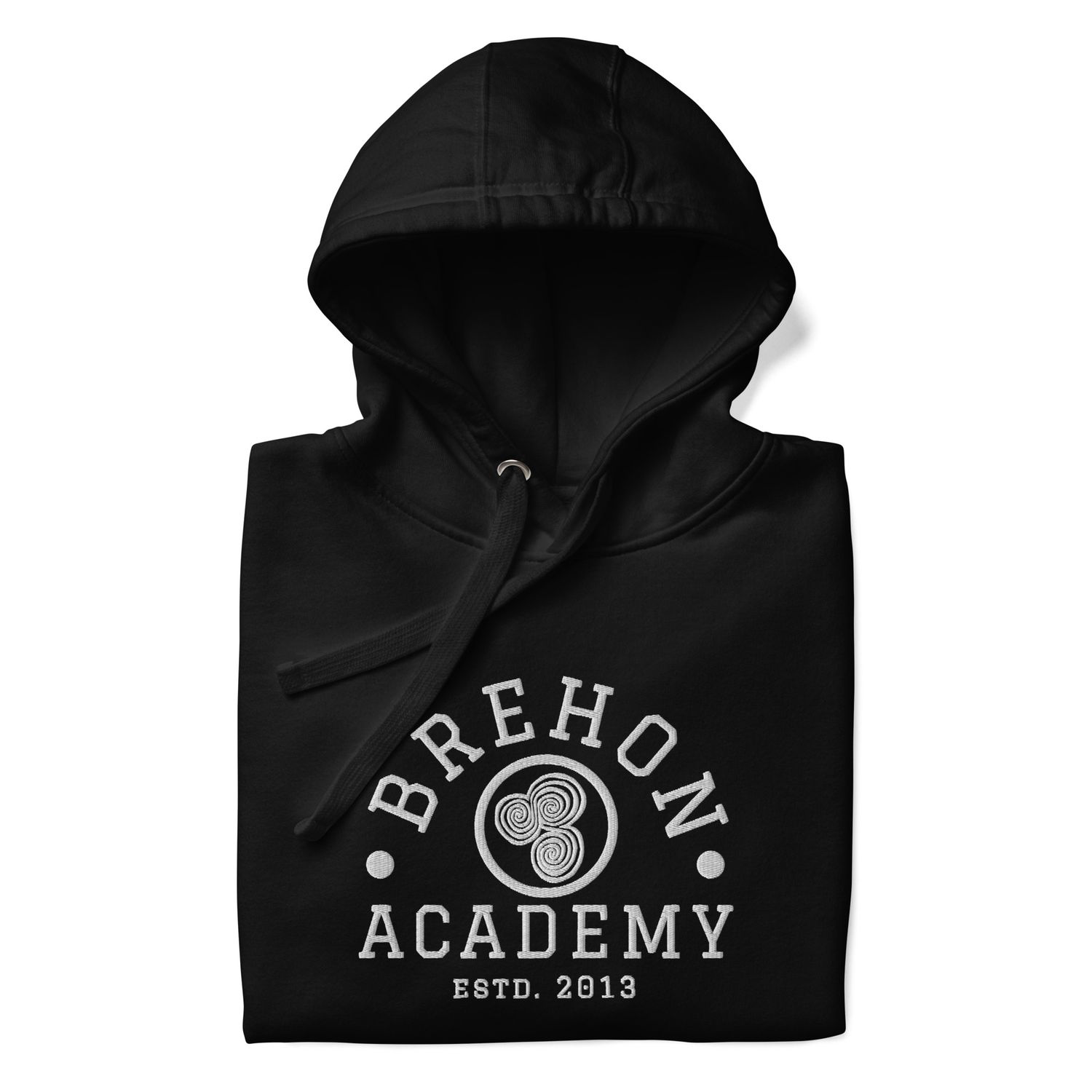 University Embroidered Hoodie White Logo