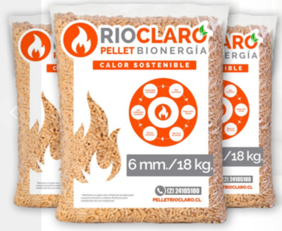 Pellet Rio Claro Pack 100 bolsas de 18 Kg, 1800 Kg Pellet Rio Claro Pack 100 bolsas de 18 Kg, 1800 Kg