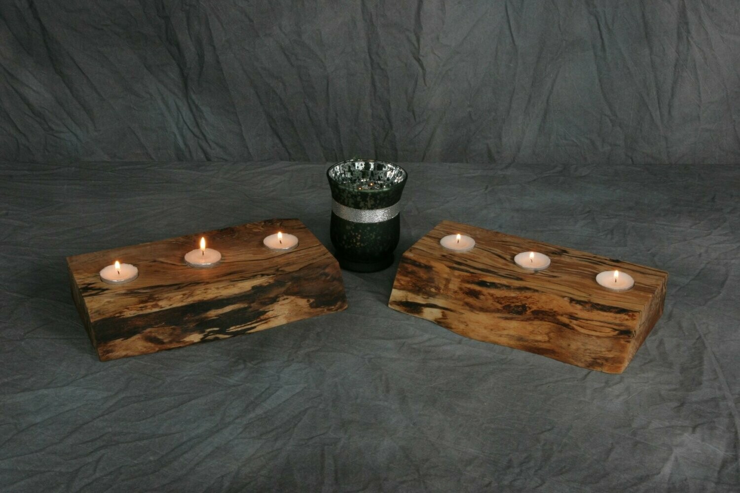Live Edge Tea Light Candle Holder (3 Candles included)