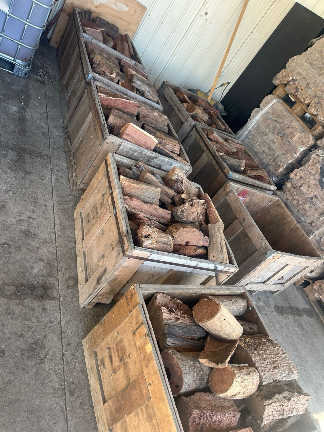 Wood by small bin