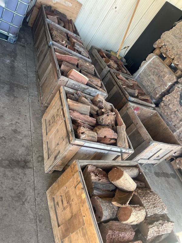 Wood by small bin