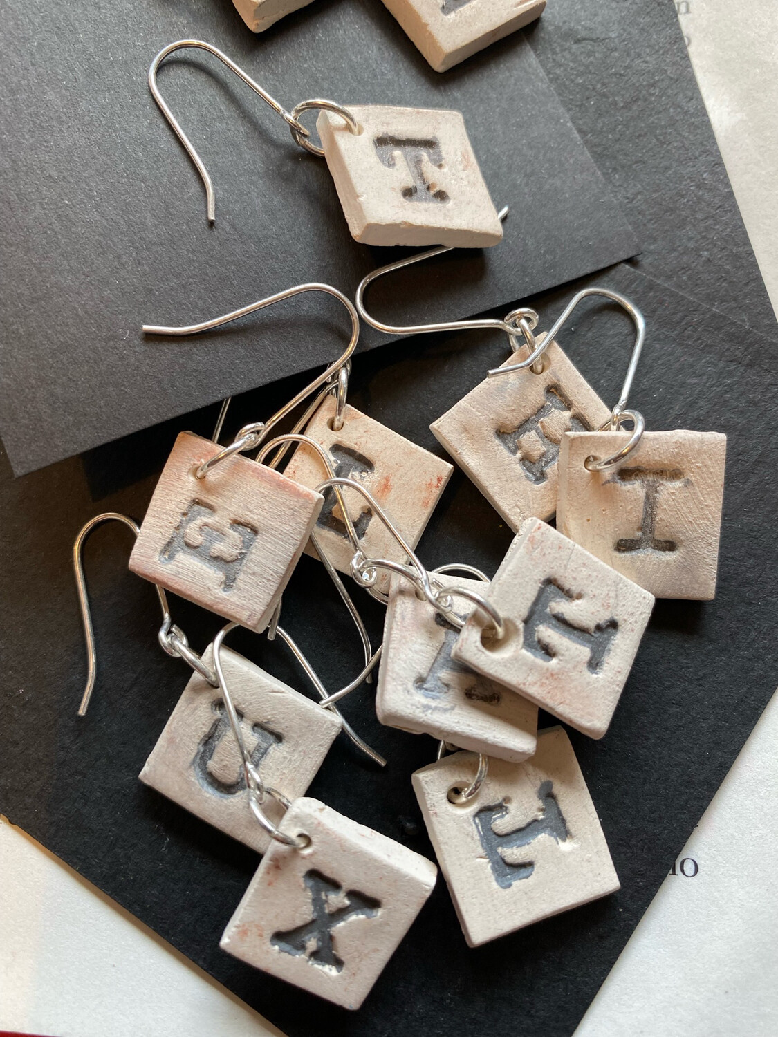 Letter Tile Earrings