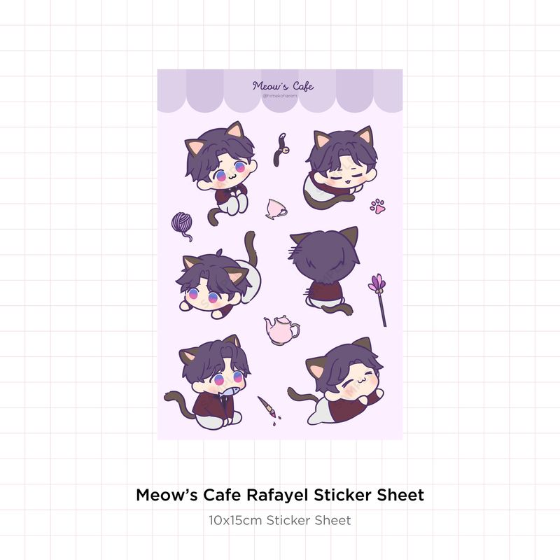Meow&#39;s Cafe Sticker Sheet Rafayel