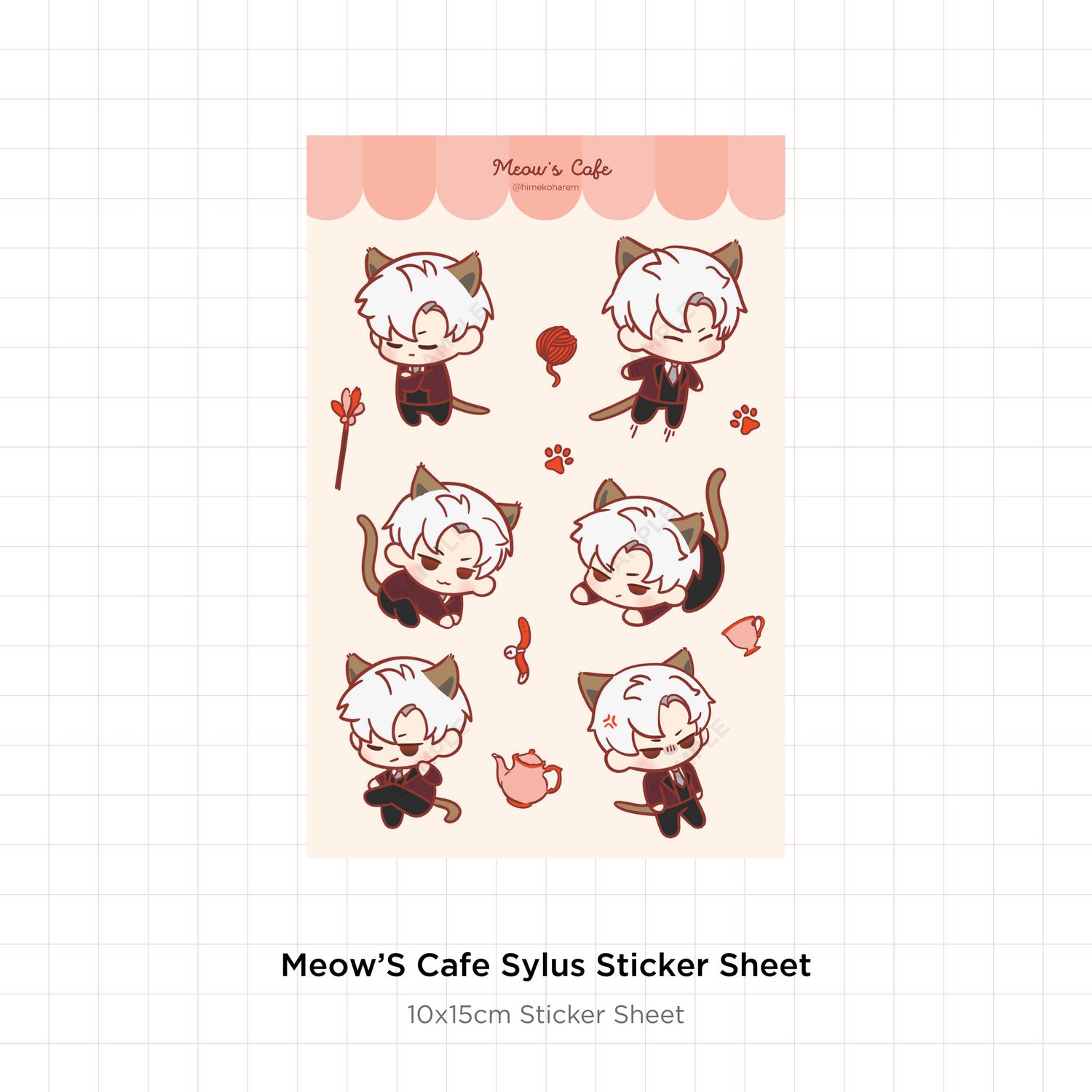 Meow&#39;s Cafe Sticker Sheet Sylus