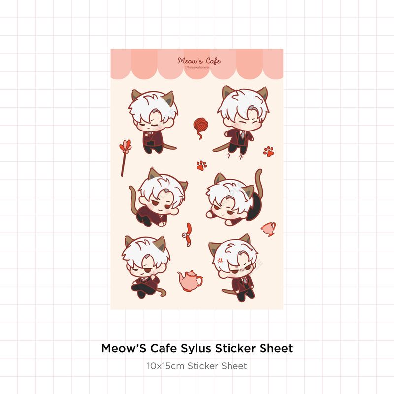 Meow&#39;s Cafe Sticker Sheet Sylus