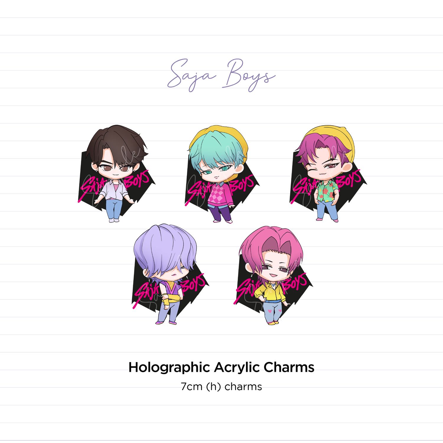 Saja Boys Holographic Charms