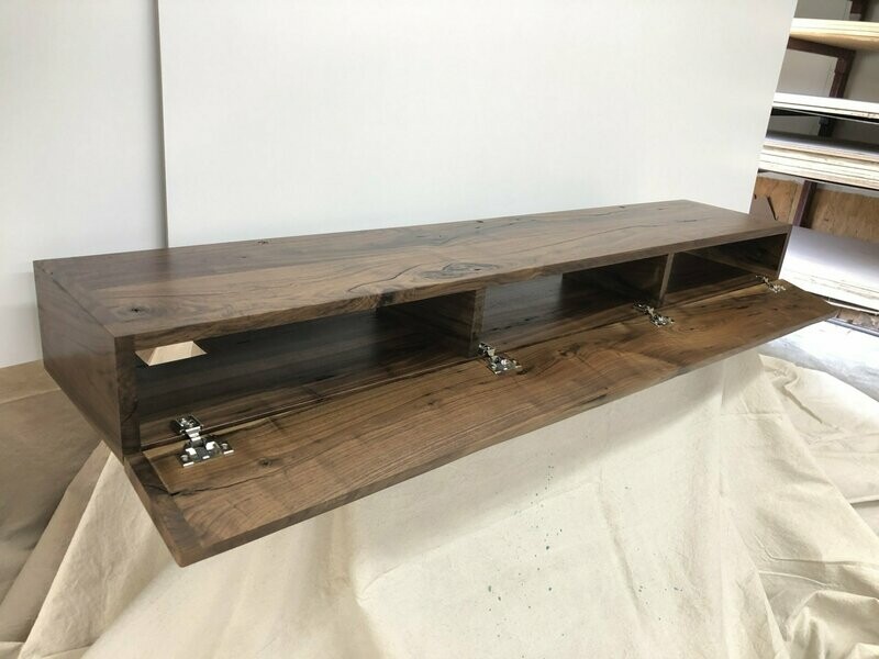 Hidden Compartment Mantel-Rustic Walnut Wood