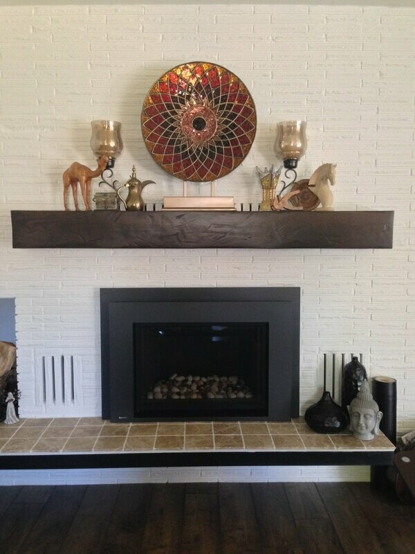 Distressed Hewn Mantel