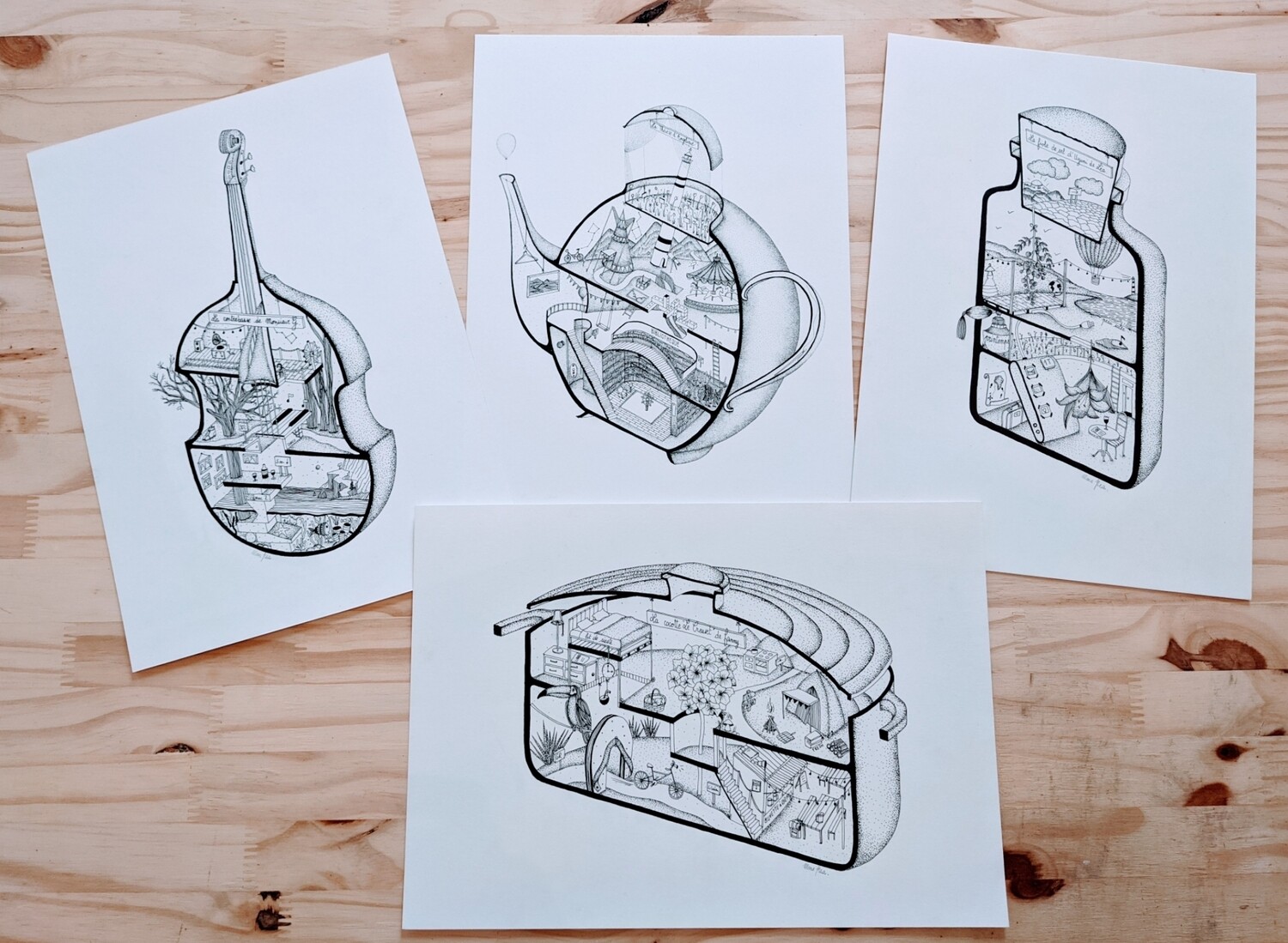 Commandes personnalisées - &quot;Portraits dessinés de Mme Pea&quot;