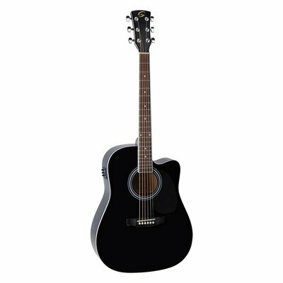 YELLOWSTONE-DNCE-BK
Dreadnought cutaway acoustic guitar with spruce top and preamp