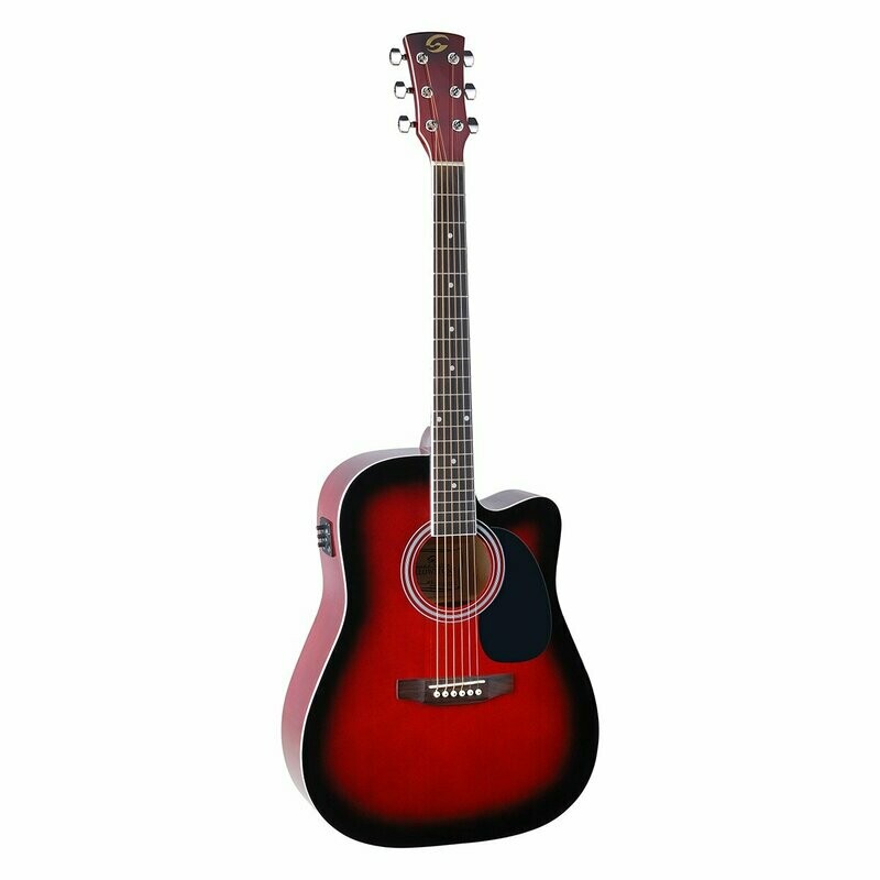 YELLOWSTONE-DNCE-RDS
Dreadnought cutaway acoustic guitar with spruce top and preamp