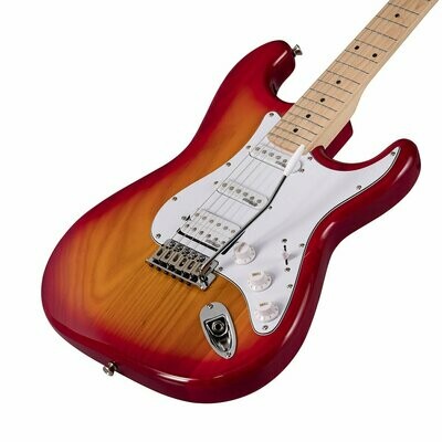 RIDER-PRO-MSH SSB
Double cutaway electric guitar with 2 single coils + splittable humbucker and self-locking tuners (Wilkinson equipped, maple fretboard)
