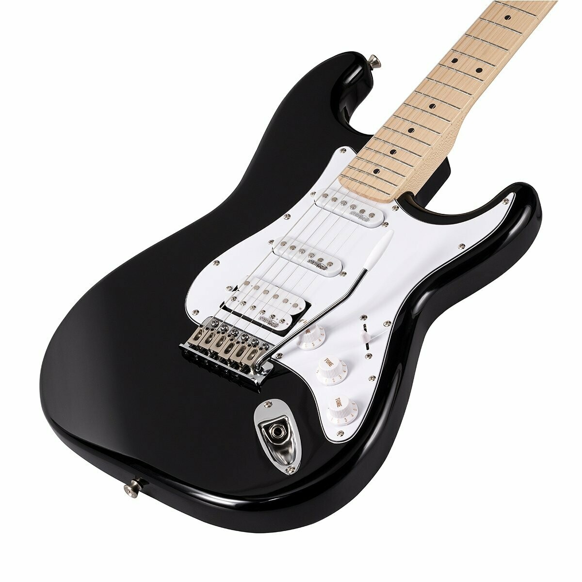RIDER-PRO-MSH BK
Double cutaway electric guitar with 2 single coils + splittable humbucker and self-locking tuners (Wilkinson equipped, maple fretboard)