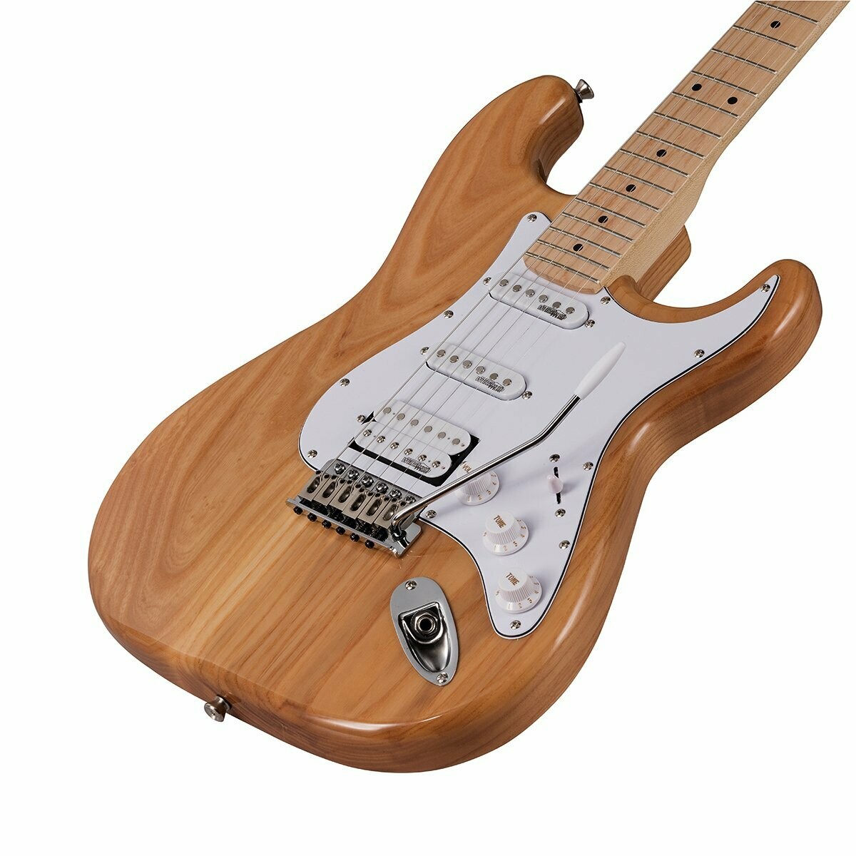 RIDER-PRO-MSH NT
Double cutaway electric guitar with 2 single coils + splittable humbucker and self-locking tuners (Wilkinson equipped, maple fretboard)