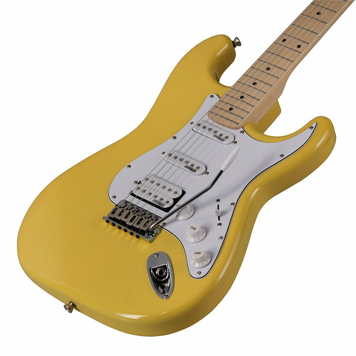 RIDER-PRO-MSH VB
Double cutaway electric guitar with 2 single coils + splittable humbucker and self-locking tuners (Wilkinson equipped, maple fretboard)