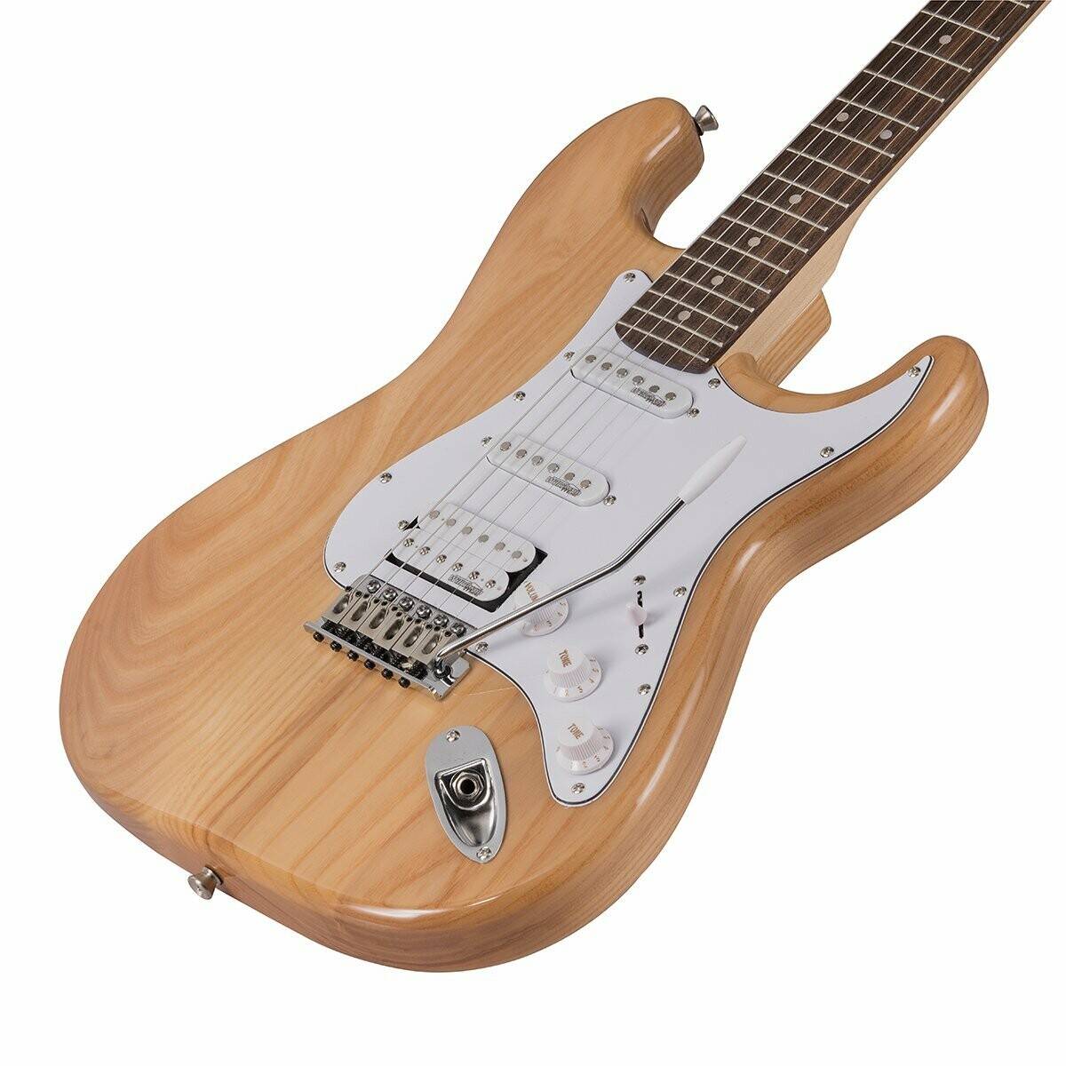 RIDER-PRO-RSH NT
Double cutaway electric guitar with 2 single coils + splittable humbucker and self-locking tuners (Wilkinson equipped, eco-rosewood fretboard)