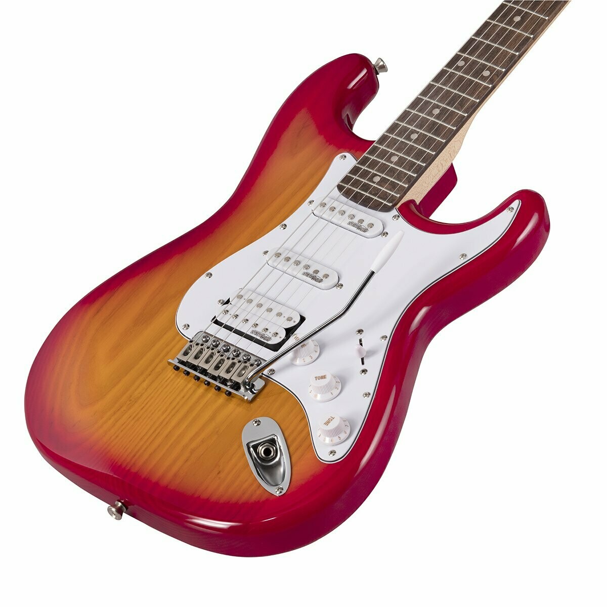 RIDER-PRO-RSH SSB
Double cutaway electric guitar with 2 single coils + splittable humbucker and self-locking tuners (Wilkinson equipped, eco-rosewood fretboard)