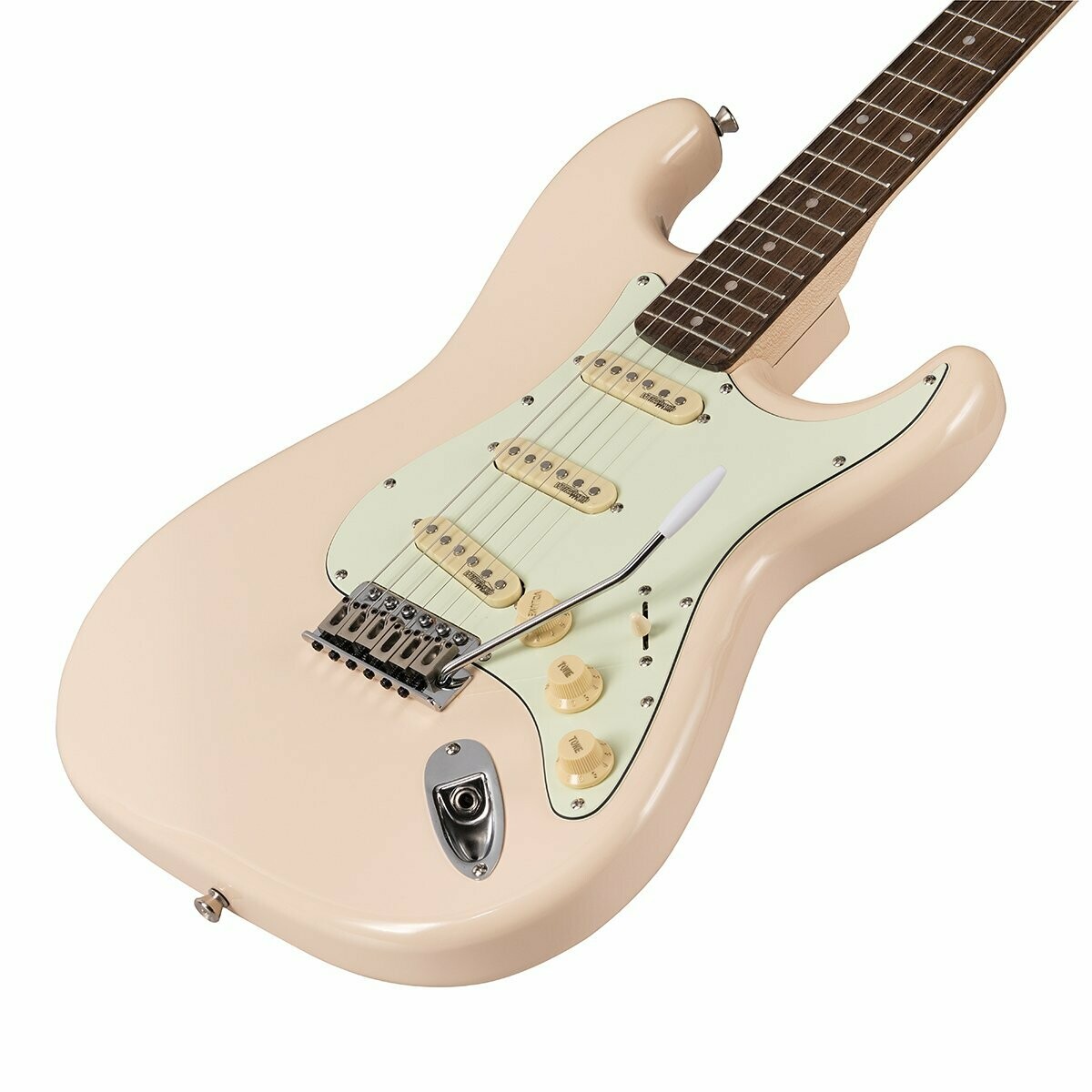 RIDER-RETRO-R SW
Double cutaway electric guitar with 3 single coils and vintage tuners (Wilkinson equipped, eco-rosewood fretboard)