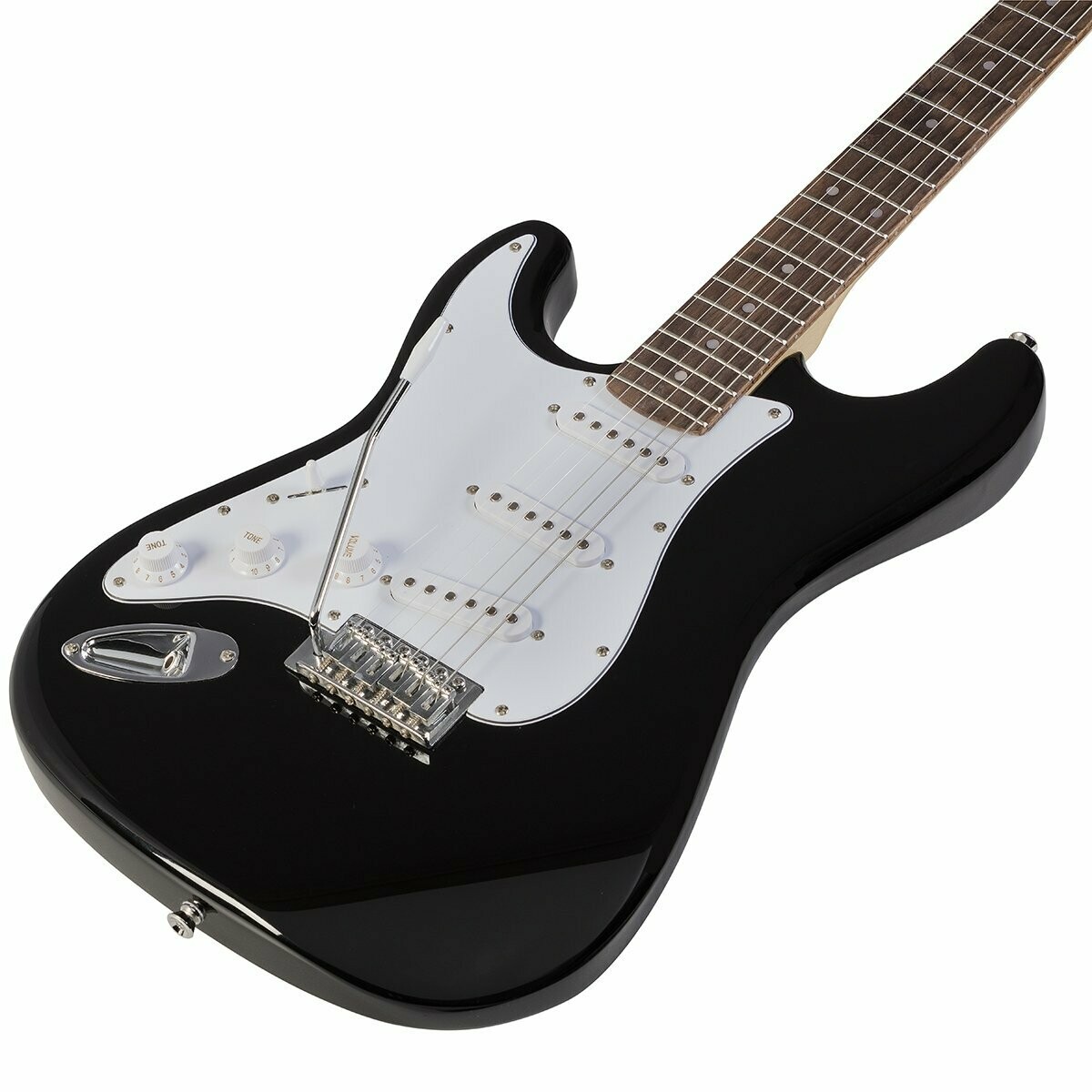 RIDER-STD-SLH BK
Left handed double cutaway electric guitar with 3 single coils