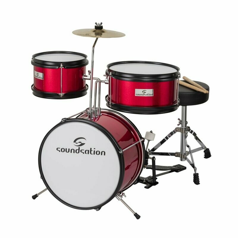 JDK313-MR
Complete junior drumkit 3 shells METALLIC RED