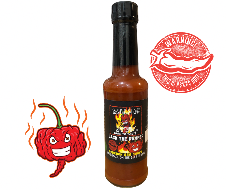 Jack The Reaper Insanely Hot Bourbon BBQ Sauce.