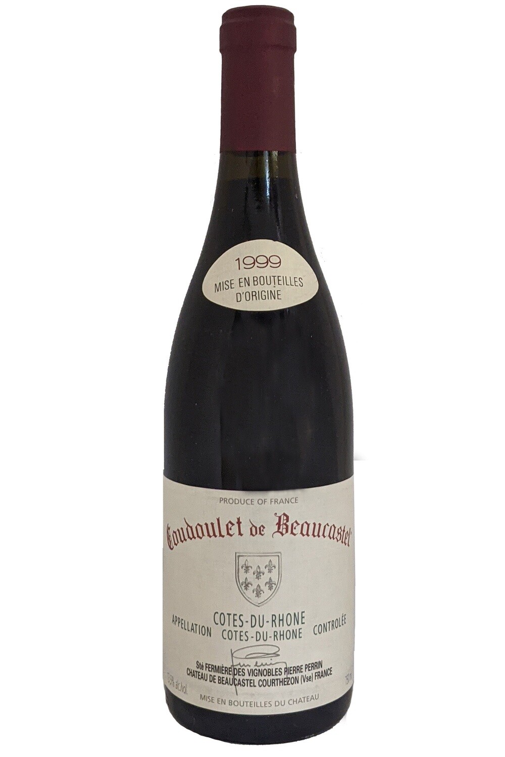 Chateau de Beaucastel Cotes du Rhone Coudoulet de Beaucastel 1999 750ml