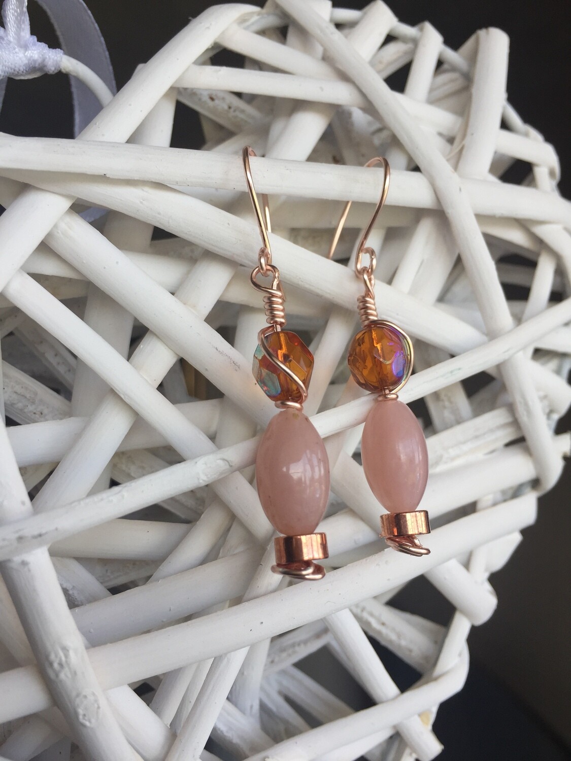 Rose gold drop earring