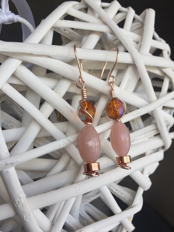 Rose gold drop earring