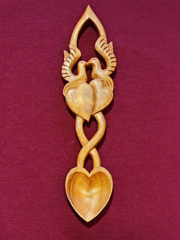 Lovebirds and Hearts Lovespoon