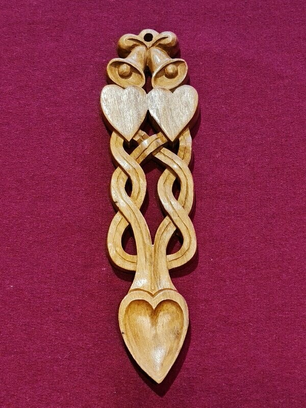 Small bells, Hearts, Celtic knot Lovespoon