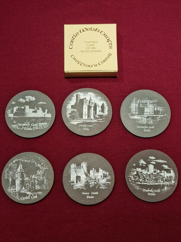 Welsh Slate Castle Coaster Set