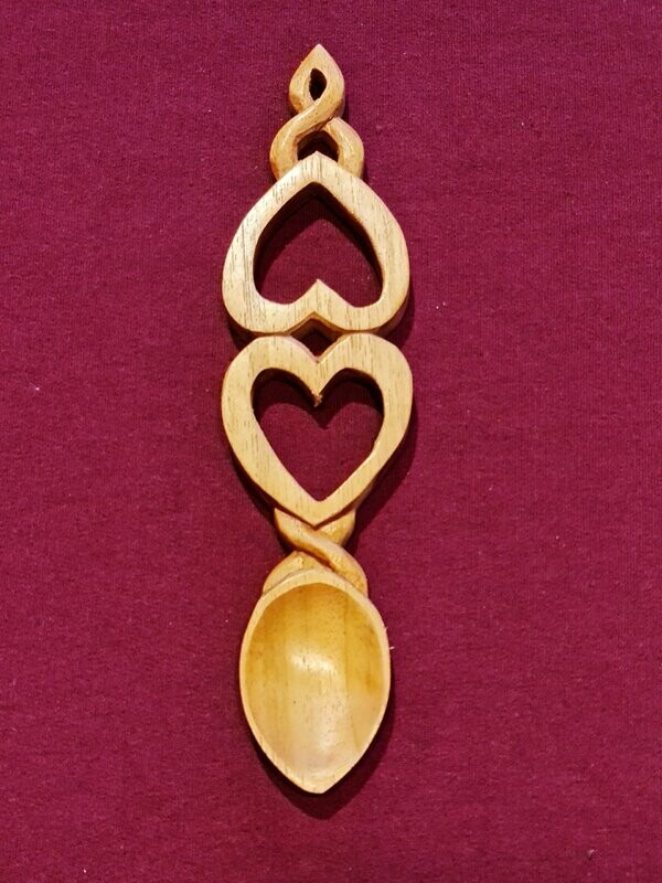 Two Hearts Linked Together Lovespoon