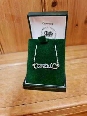 Cariad word necklace