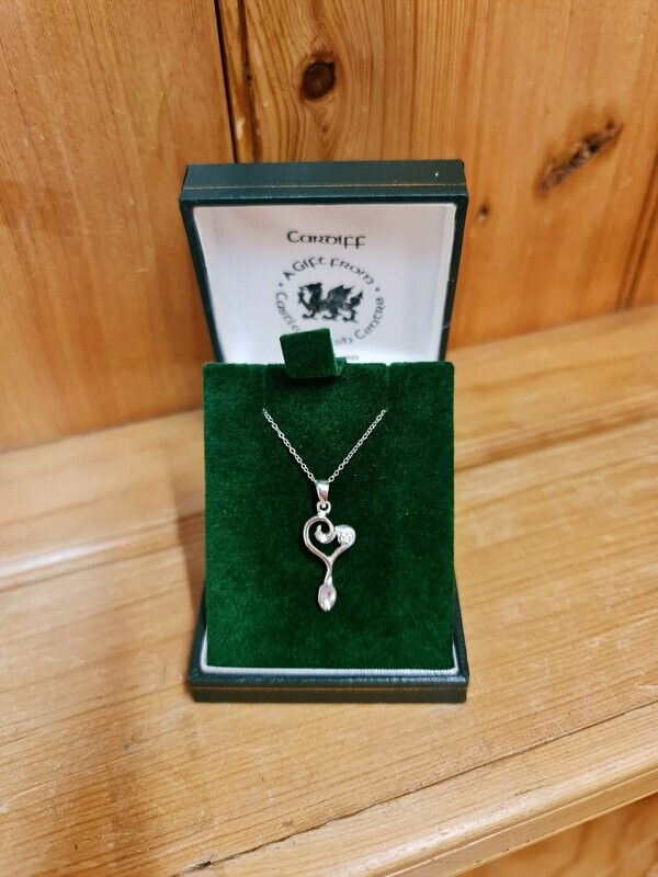 Celtic Heart Swirl Lovespoon with Diamonte