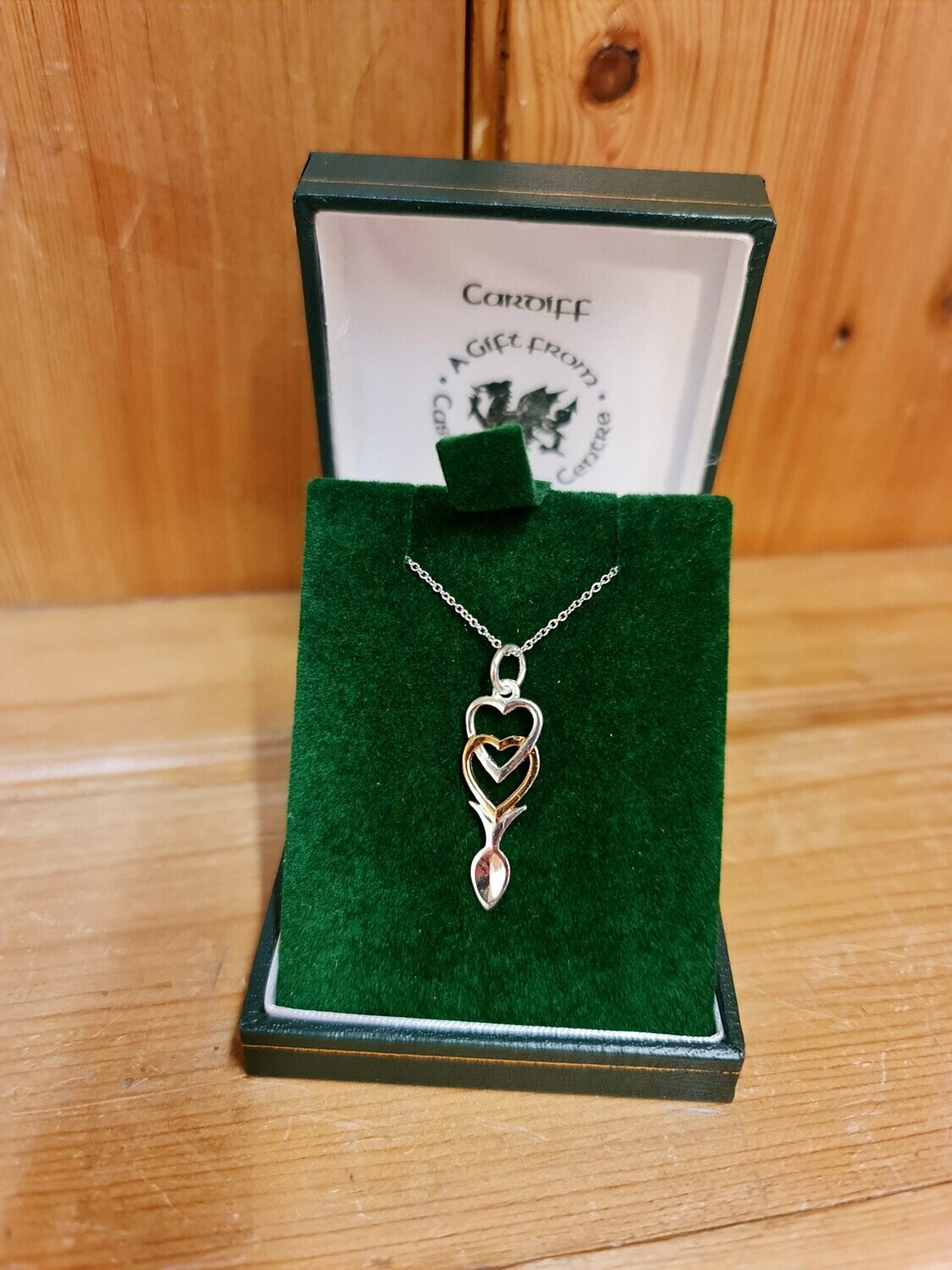 Two hearts interlocked necklace