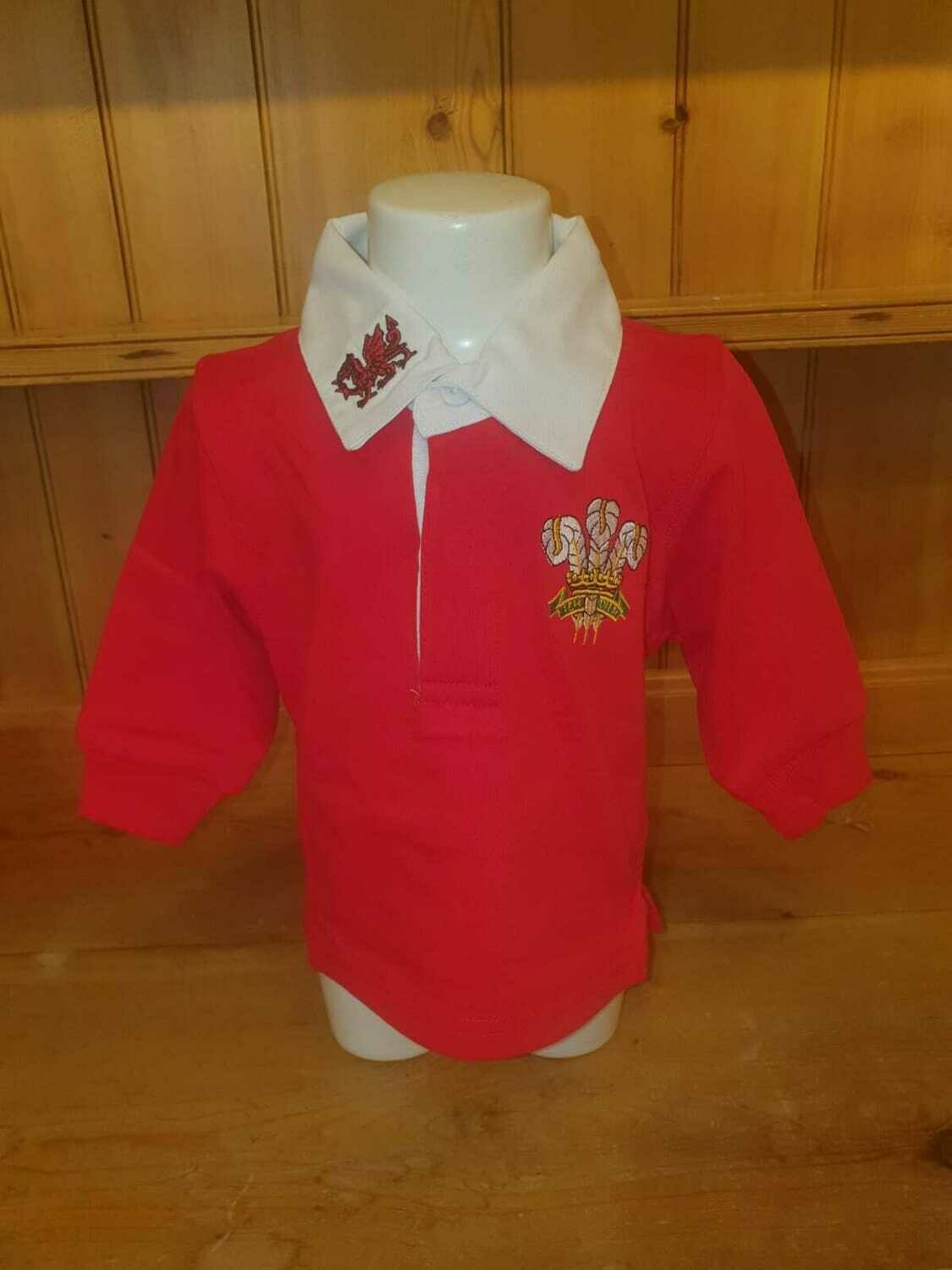 0-6 months Wales Welsh Baby Traditional Rugby Shirt 