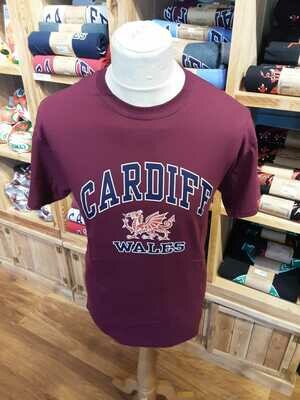 Cardiff Harvard T-Shirt Maroon
