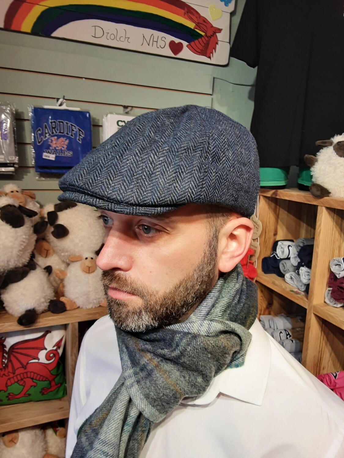 Blue tweed peaky blinder cap Blue tweed peaky blinder cap