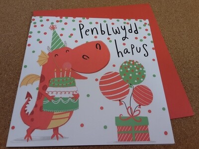 Penblwydd hapus dragon card