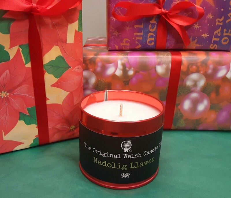 Nadolig llawen Candle (red tin)