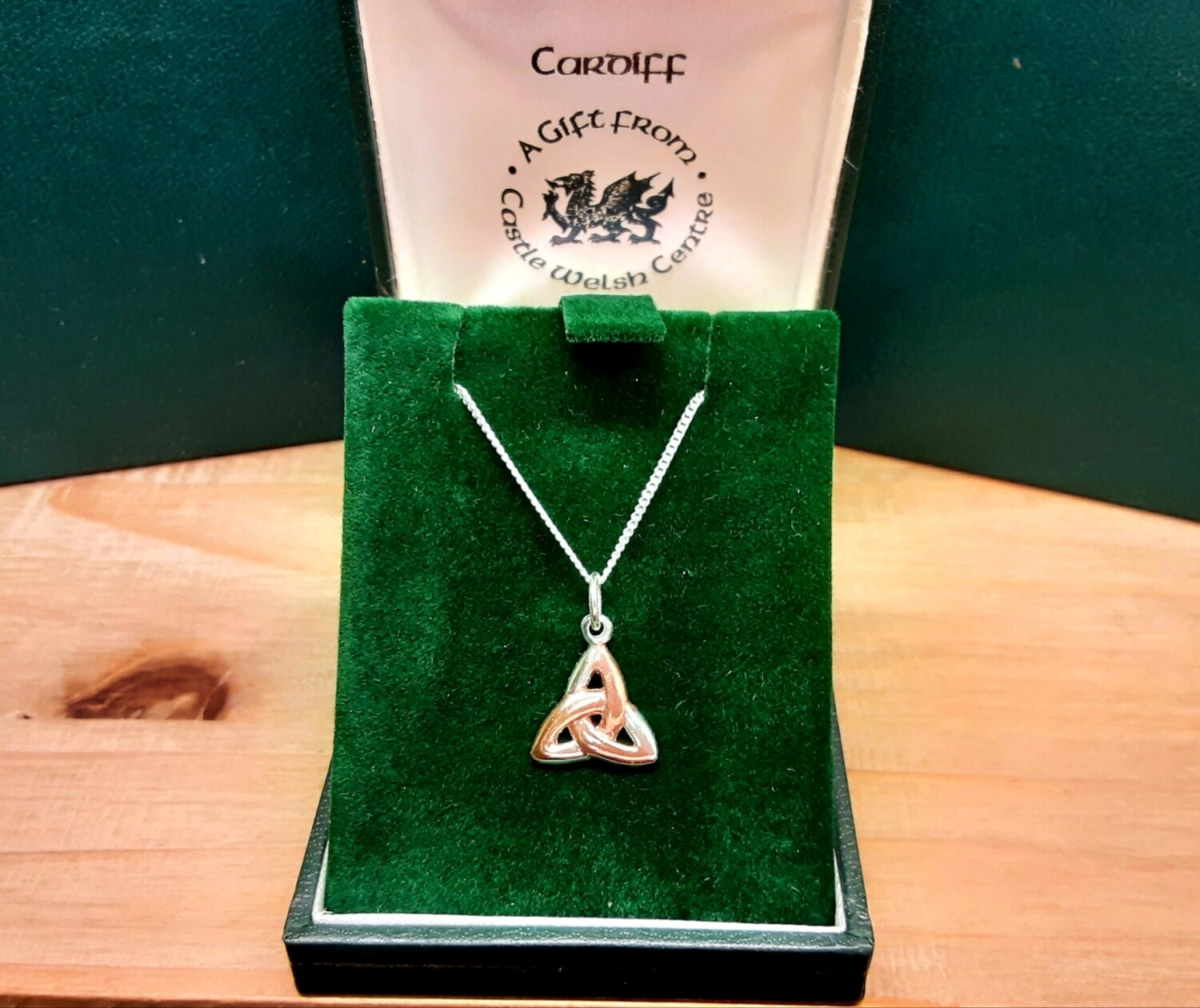 Trinity Knot Diamond & Emerald Silver Celtic Cross Necklace - A Little  Irish Too