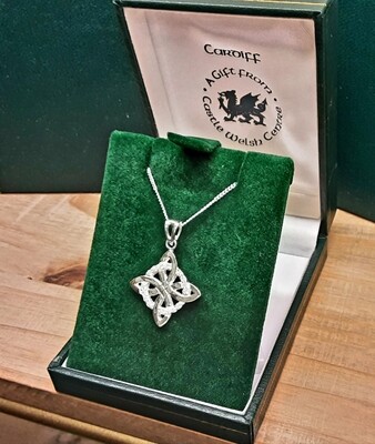 Celtic knot/ diamonte necklace