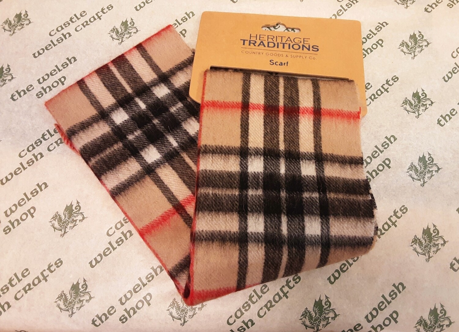 Camel Thompson tartan scarf