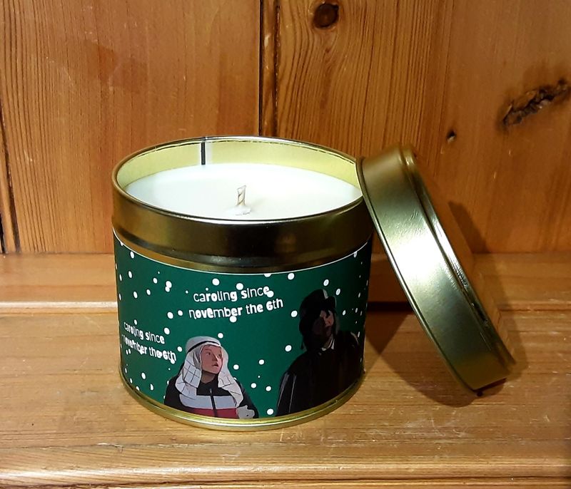 'Caroling since November 6th' candle