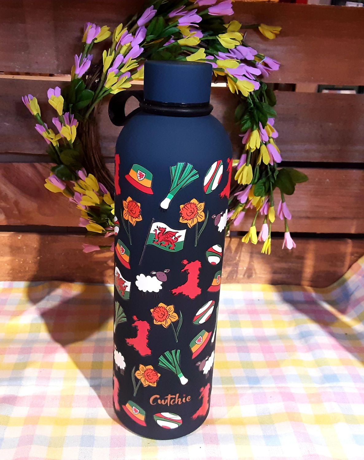 Navy Welsh thermal bottle