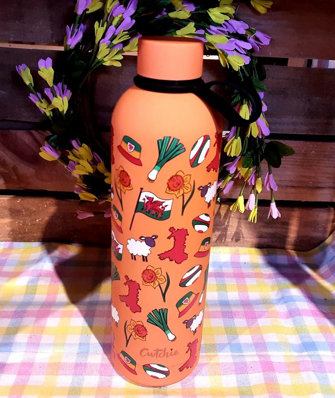 Orange Welsh thermal bottle