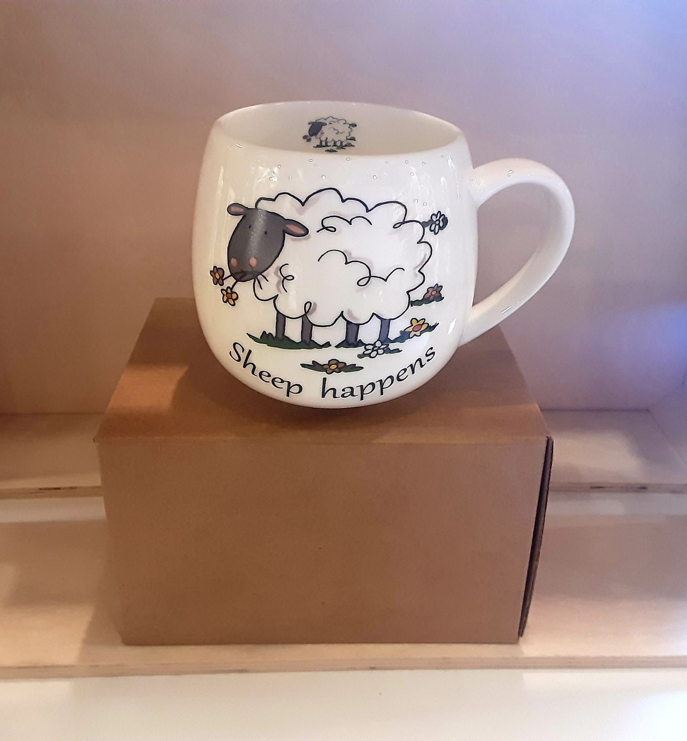 "Sheep Happens" hug mug